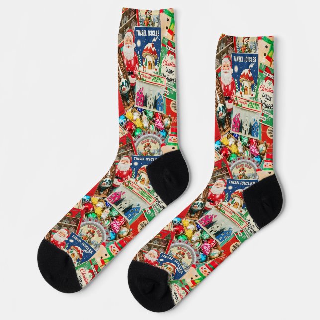 Retro-Weihnachtsdekoration II Socken (Linkes Detail)