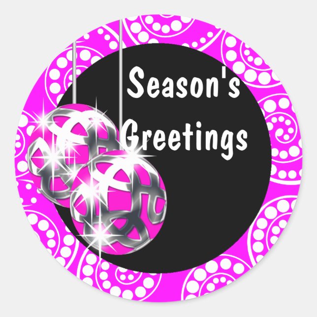 Retro Weihnachtsfamilie PERSONALIZE Runder Aufkleber (Vorderseite)