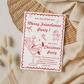 Retro-Weihnachtsfeier im Vintage-Stil Einladung