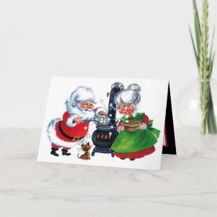 Retro Weihnachtsfeier Weihnachten Frau Claus Karte