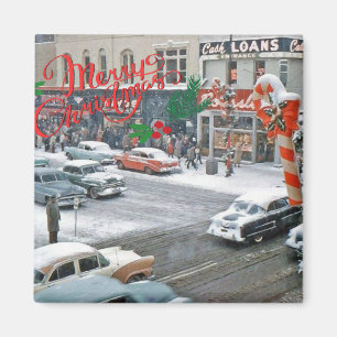 Retro Weihnachtsfeiertag Magnet