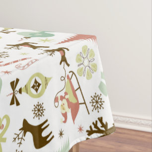 Retro Weihnachtsfeiertag Muster Tischler Tischdecke