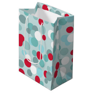 Retro Weihnachtsfeiertag Polka Dots Geschenktasche Mittlere Geschenktüte