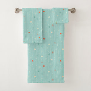 Retro Weihnachtsfeiertags-Muster Badhandtuch Set
