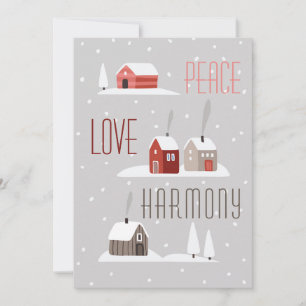 Retro-Weihnachtsferien-Foto zu Frieden Liebe Harmo