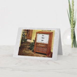 Retro Weihnachtsfernsehen der 50er Jahre Feiertagskarte