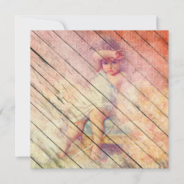 Retro | Weihnachtsfest auf Vintagem Holz Feiertagskarte