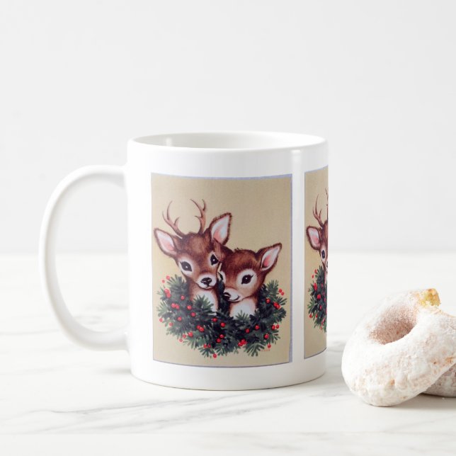 Retro-Weihnachtsfest Kaffeetasse (Mit Donut)