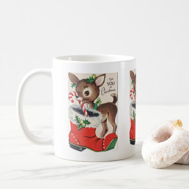 Retro-Weihnachtsfest Kaffeetasse (Mit Donut)