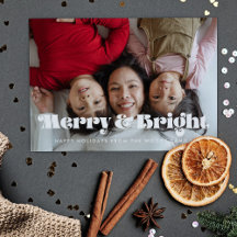 Retro-Weihnachtsfoto im Vintage-Stil 'Merry and Br