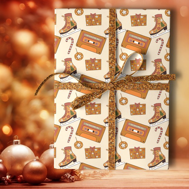 Retro-Weihnachtsfreude Geschenkpapier (Von Creator hochgeladen)