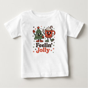 Retro-Weihnachtsgefühl Fröhliche Vintage-Feiertage Baby T-shirt