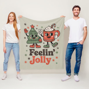 Retro-Weihnachtsgefühl Fröhliche Vintage-Feiertage Fleecedecke
