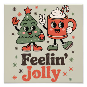 Retro-Weihnachtsgefühl Fröhliche Vintage-Feiertage Fotodruck