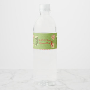 Retro Weihnachtsgeschenke Wasserflaschenetikett
