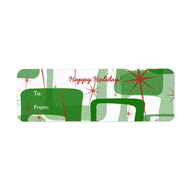 Retro Weihnachtsgeschenkkleber (Vorne)