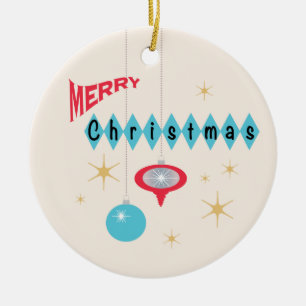 Retro Weihnachtsgrußverzierung Keramikornament