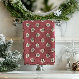 Retro-Weihnachtshandtücher Pastell Friedliche Vibe Badhandtuch Set