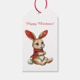 RETRO-WEIHNACHTSHASE GESCHENKETIKETT GESCHENKANHÄNGER