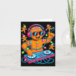 Retro-Weihnachtshaus-Musik Lebkuchen-Dj-Techno Karte