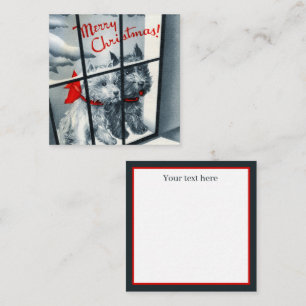 Retro Weihnachtshunde fügen Text hinzu Mitteilungskarte