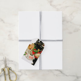 Retro-Weihnachtsjunge Geschenkanhänger