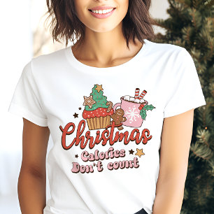 Retro Weihnachtskalorien zählen nicht Urlaub Tri-Blend Shirt