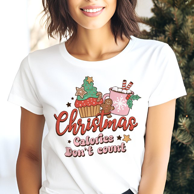 Retro Weihnachtskalorien zählen nicht Urlaub Tri-Blend Shirt (Von Creator hochgeladen)