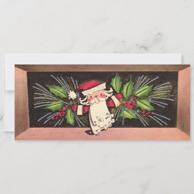 Retro Weihnachtskarte der 1960er Jahre Feiertagskarte (Vorderseite)