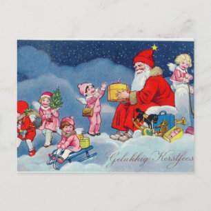 Retro-Weihnachtskarte: Klassisches Design für Nost Feiertagspostkarte