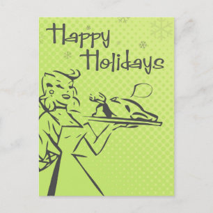 Retro-Weihnachtskarte - Limette Feiertagspostkarte