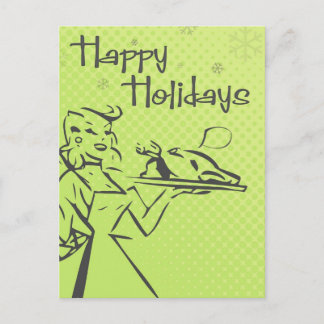 Retro-Weihnachtskarte - Limette Feiertagspostkarte