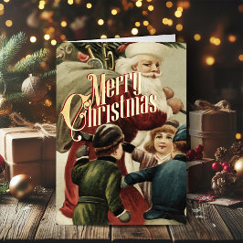 Retro Weihnachtskarte Vintag Frohe Weihnachten