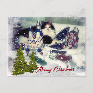 Retro-Weihnachtskatze / Katzenliebhaber-Feiertag Postkarte