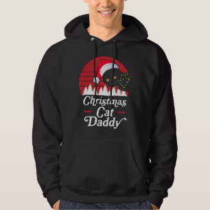 Retro Weihnachtskatze mit Weihnachts-Nekklace-Leuc Hoodie