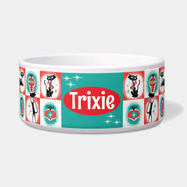 Retro Weihnachtskatzenfutter individuell anpassbar Napf