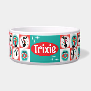 Retro Weihnachtskatzenfutter individuell anpassbar Napf