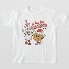 Retro Weihnachtskekse Milch unisex T-Shirt