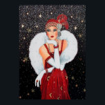 Retro Weihnachtskunst Deko Lady Poster<br><div class="desc">Entwurf von www.etsy.com/Shop/VanityFlairDesign</div>