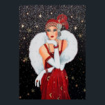 Retro Weihnachtskunst Deko Lady Poster<br><div class="desc">Entwurf von www.etsy.com/Shop/VanityFlairDesign</div>