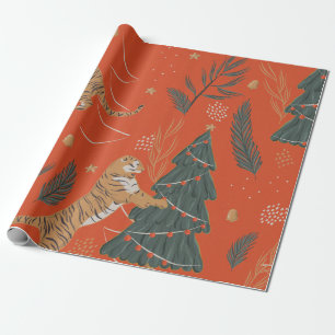 Retro-Weihnachtskunst Geschenkpapier