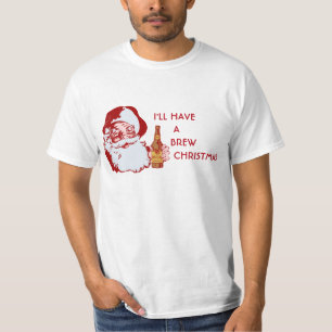 Retro Weihnachtsmann-Bier-Gebräu-Weihnachten T-Shirt