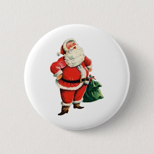 Retro Weihnachtsmann Button (Vorderseite)