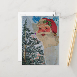 Retro-Weihnachtsmann-Collage Postkarte
