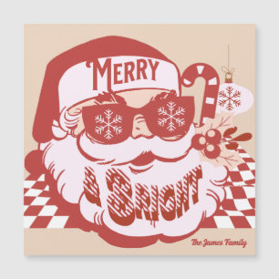Retro Weihnachtsmann Frohe Weihnachten Groovy Weih Magnetkarte