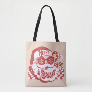 Retro Weihnachtsmann Frohe Weihnachten Pink Rot