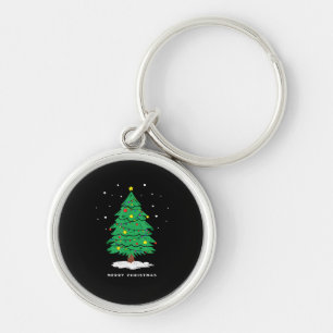 Retro-Weihnachtsmann Frohe Weihnachtsbaumlichter Schlüsselanhänger