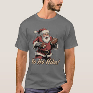 Retro-Weihnachtsmann-Fußballspieler Ho Ho Hike Wei T-Shirt