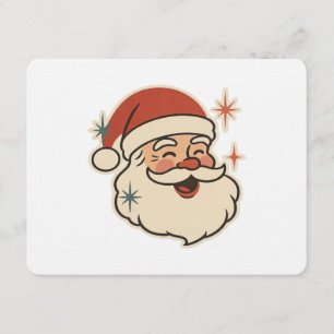 Retro Weihnachtsmann-Gesicht – Vintage Weihnachtsf Einladung
