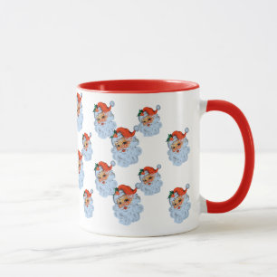 Retro-Weihnachtsmann-Gesicht Weihnachten Tasse